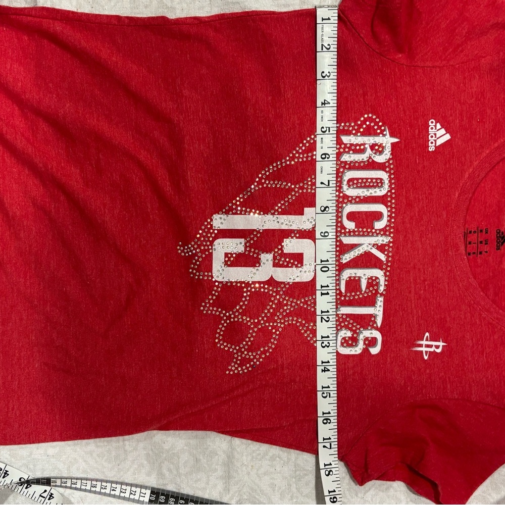 Adidas Houston Rockets #13 Rhinestone Tee Women’s Red - Picture 9 of 9